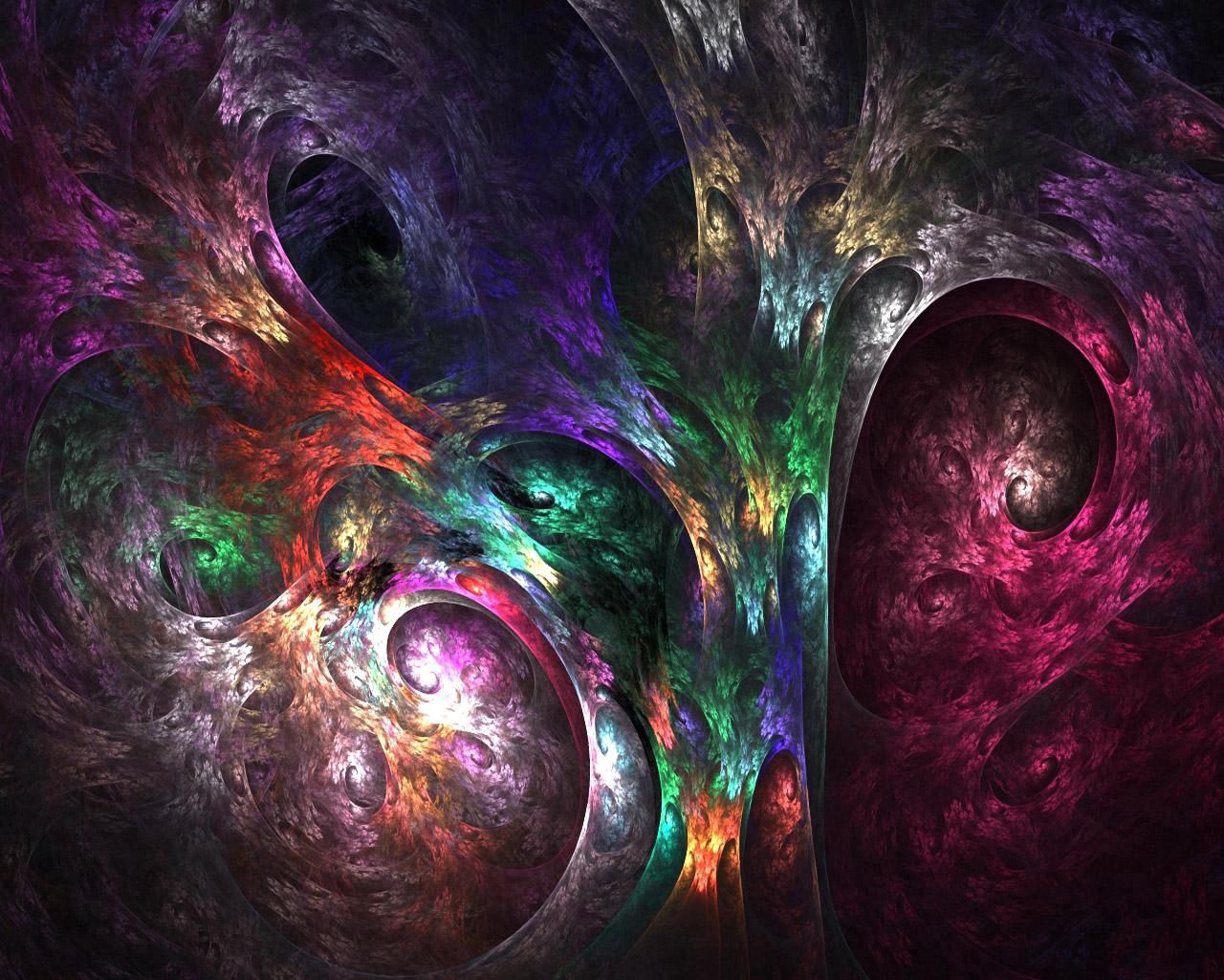 fractal, paint, colorful, rotating