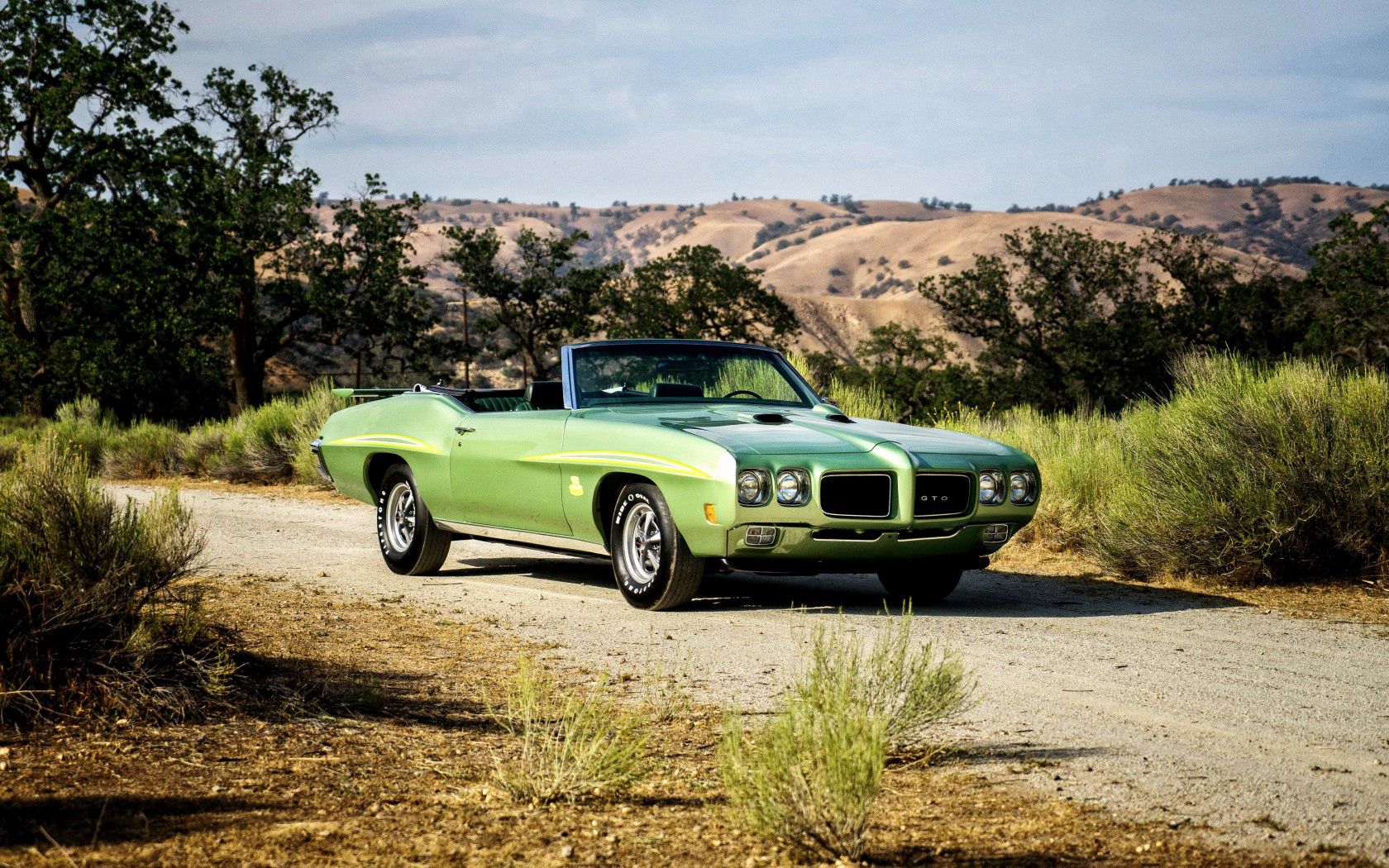 pontiac, gto, 1970, convertible, side view