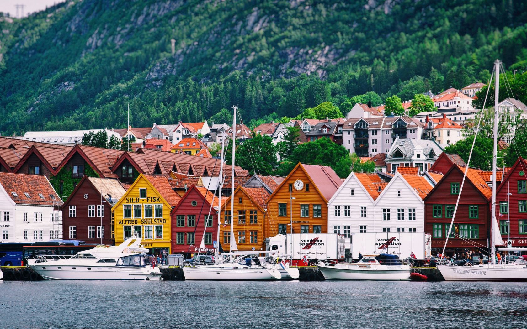 norway, home, sea, boats, mountains