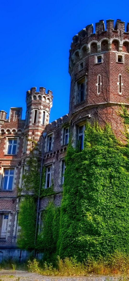 castle, grass, north america, hdr