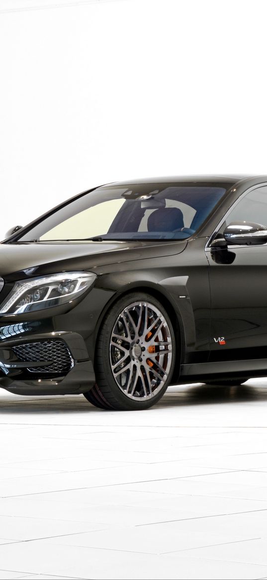 mercedes-benz, s-class, w222, black, side view