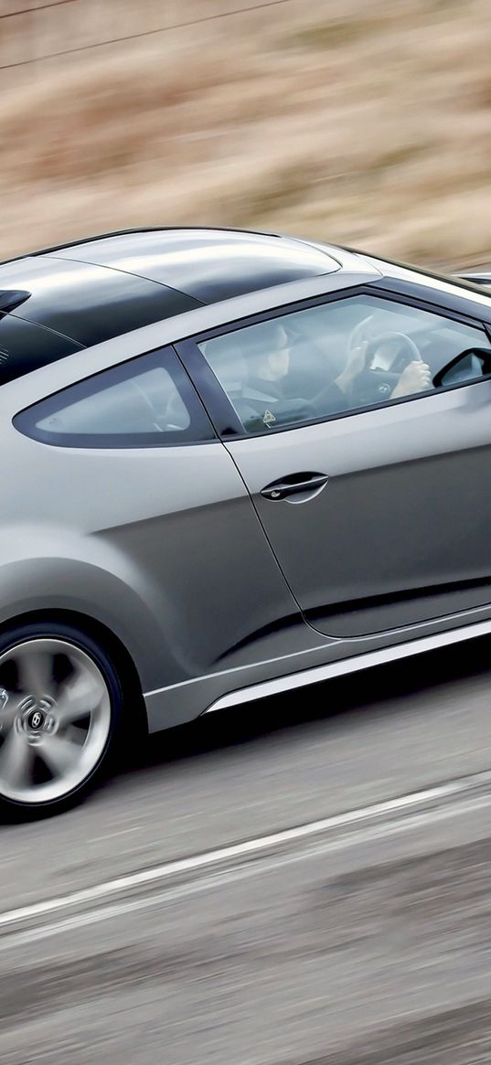 hyundai, veloster, turbo, side view, silver