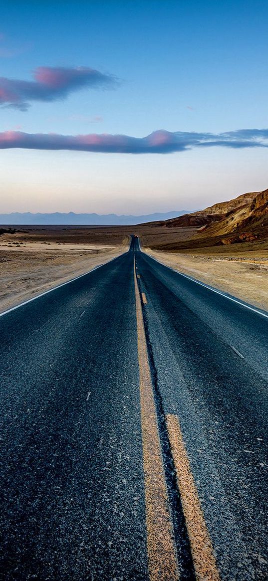 road, desert, marking