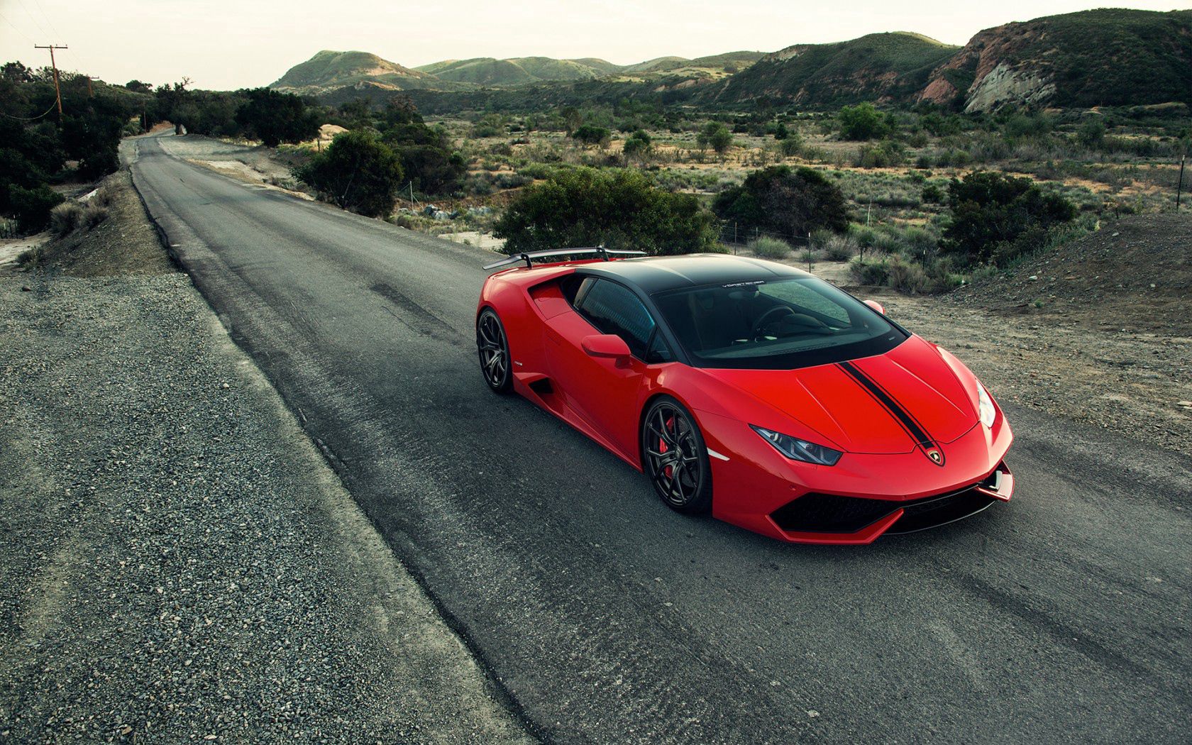 lamborghini, huracan, red, side view