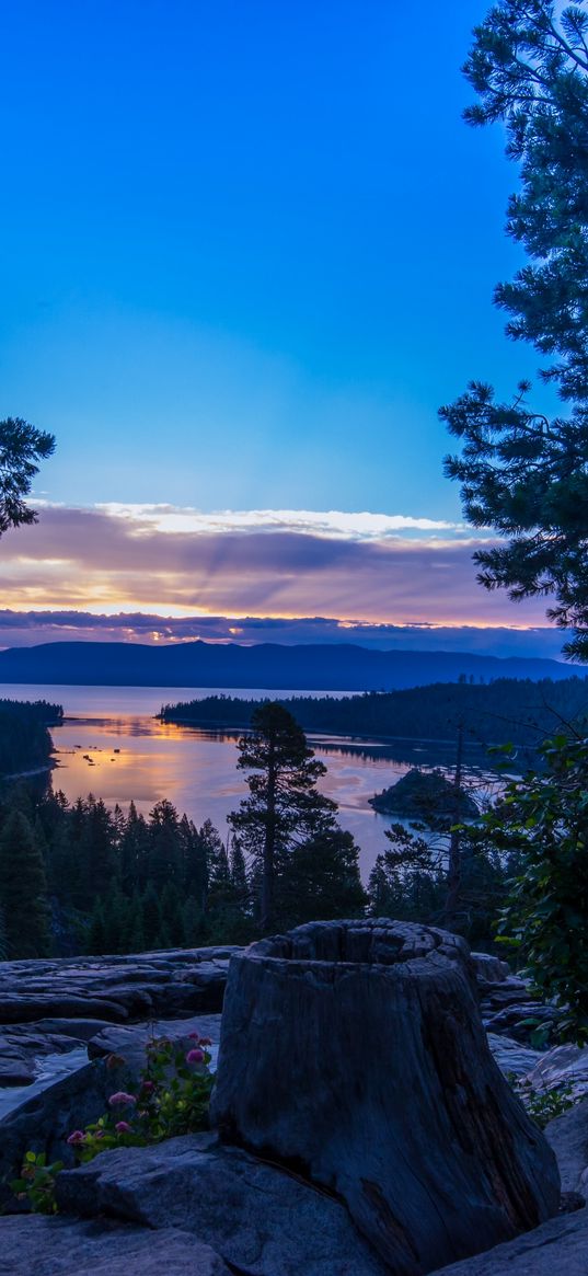 california, nevada, sierra nevada, lake, evening