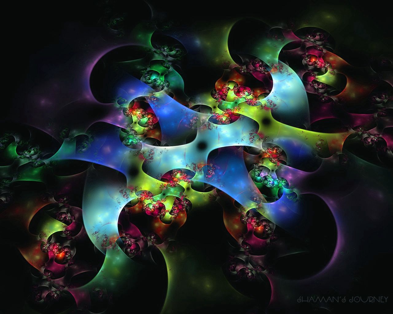 fractal, colorful, balls, shape, flowering