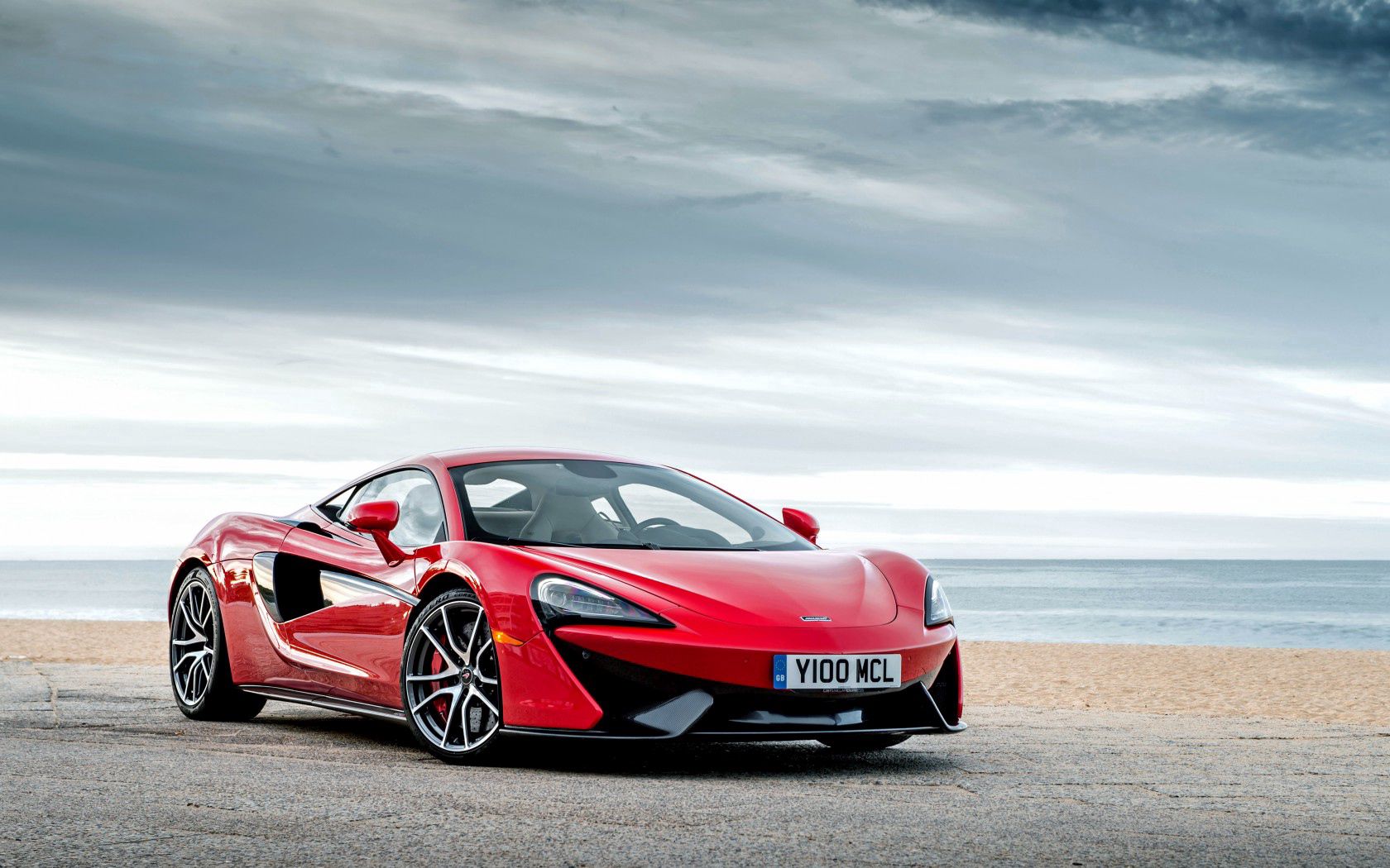 mclaren, 570s, red, side view