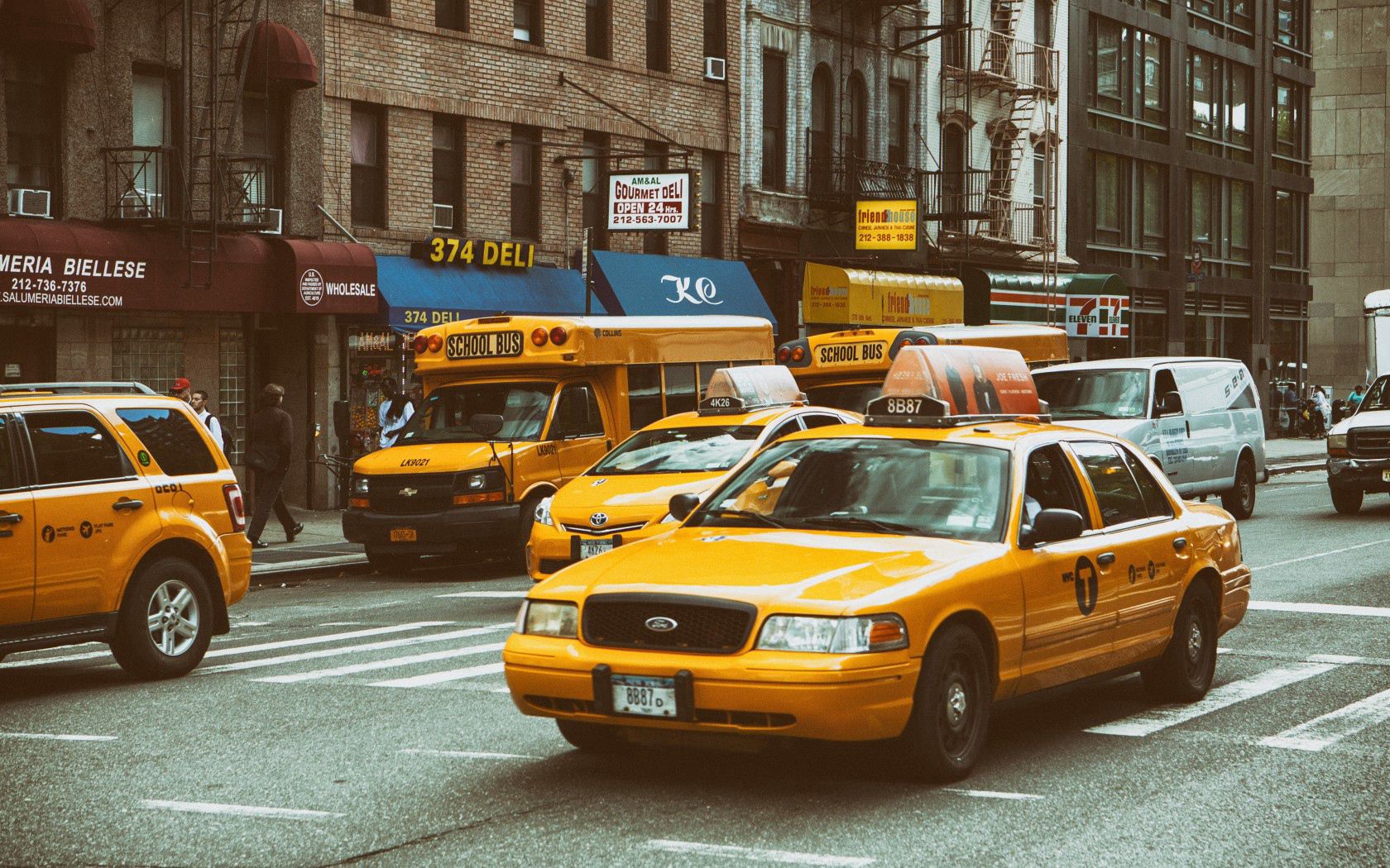 yellow traffic, nyc, taxi, street