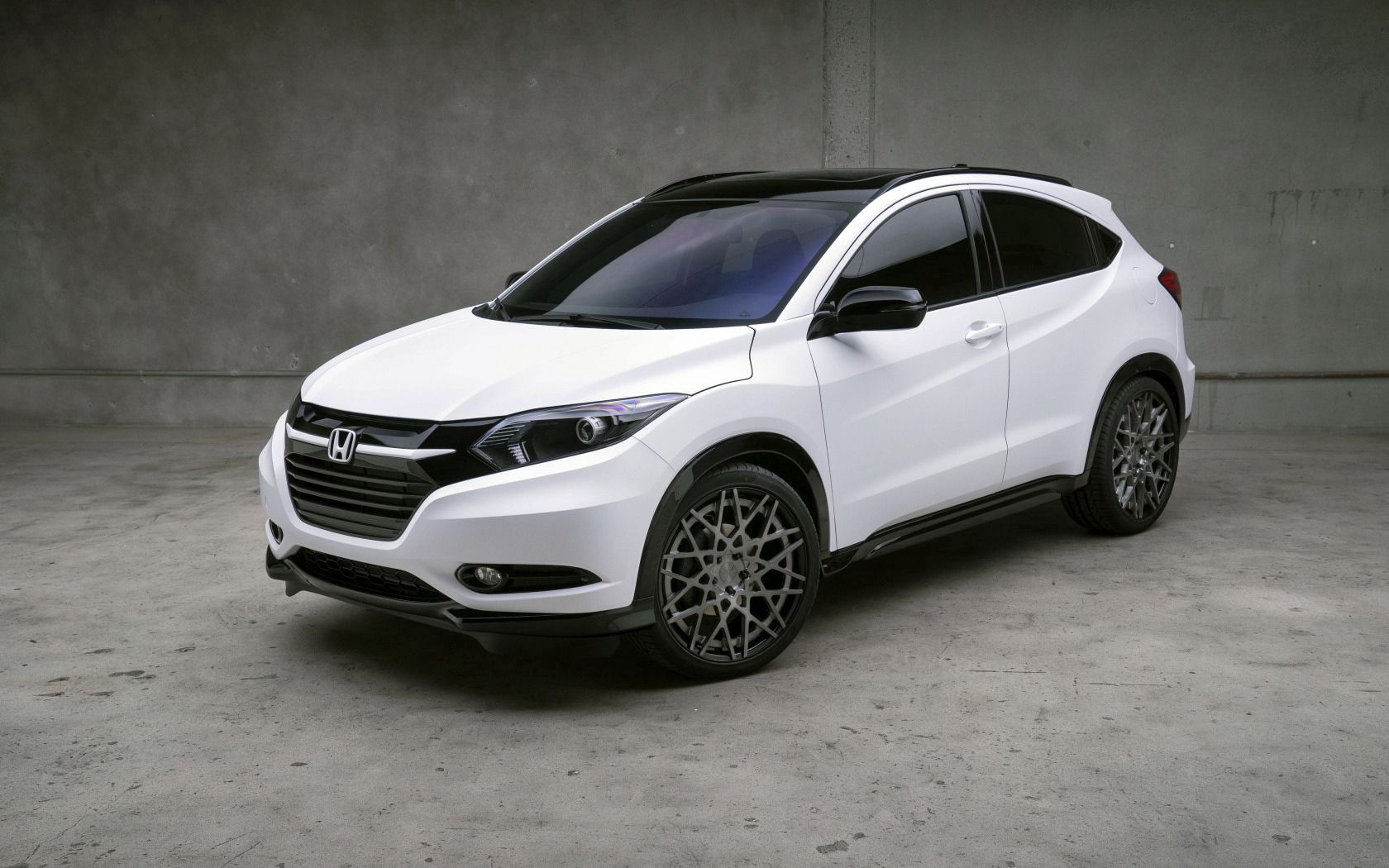 honda, hr-v, white, side view