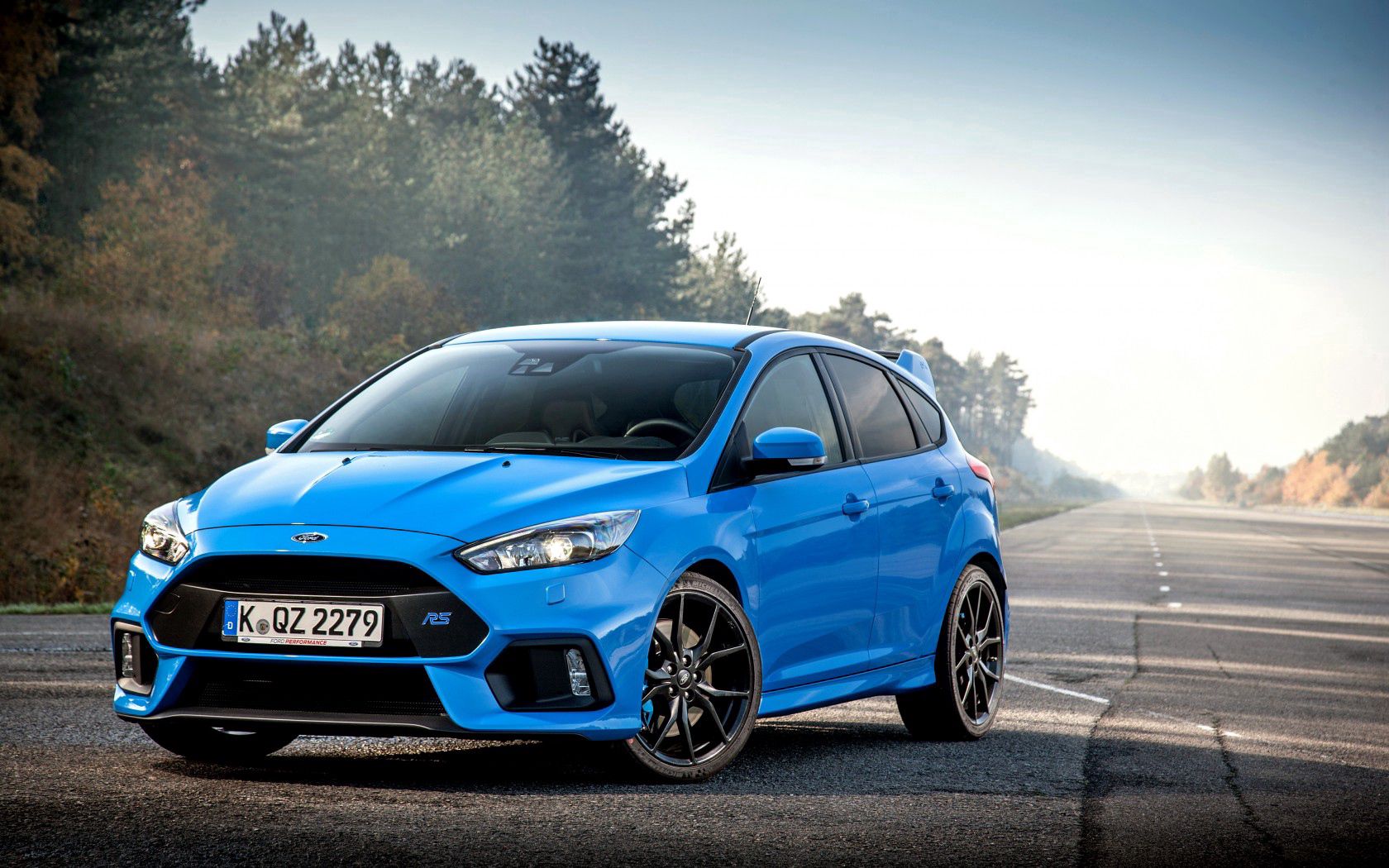 ford, focus, rs, blue, side view