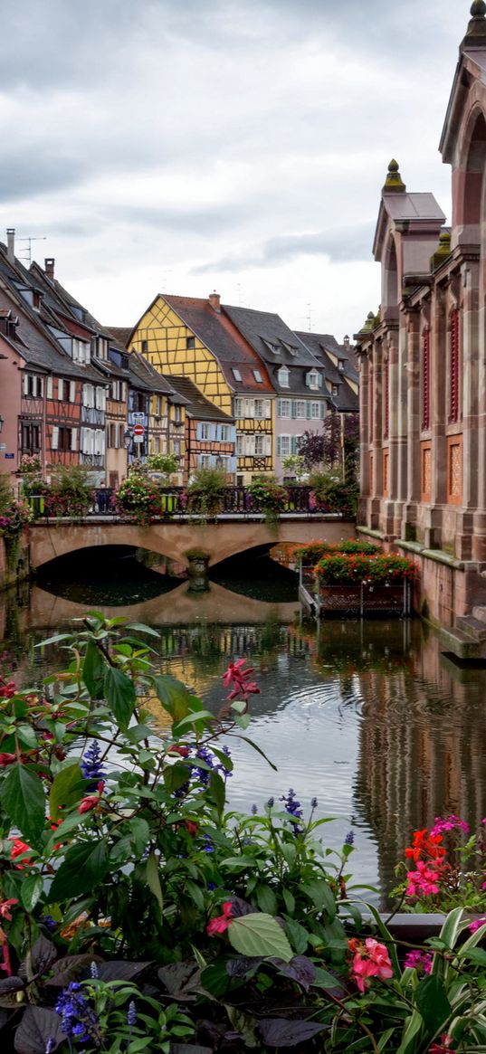 colmar, france, canal, bridge, building