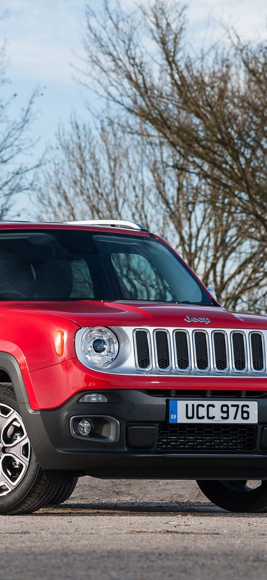 jeep, renegade, limited, uk-spec, red, side view