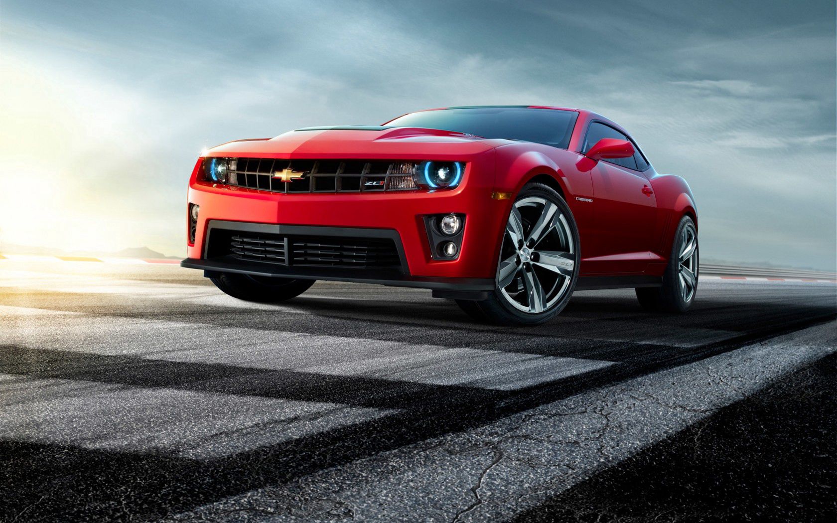 chevrolet, camaro, red, front view