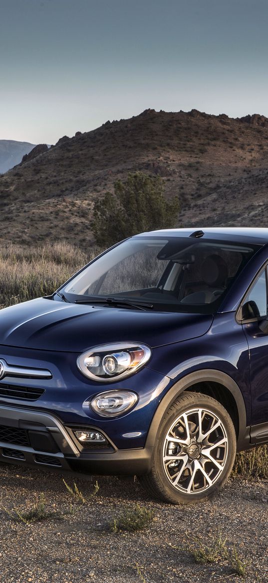 fiat, 500x, trekking, side view