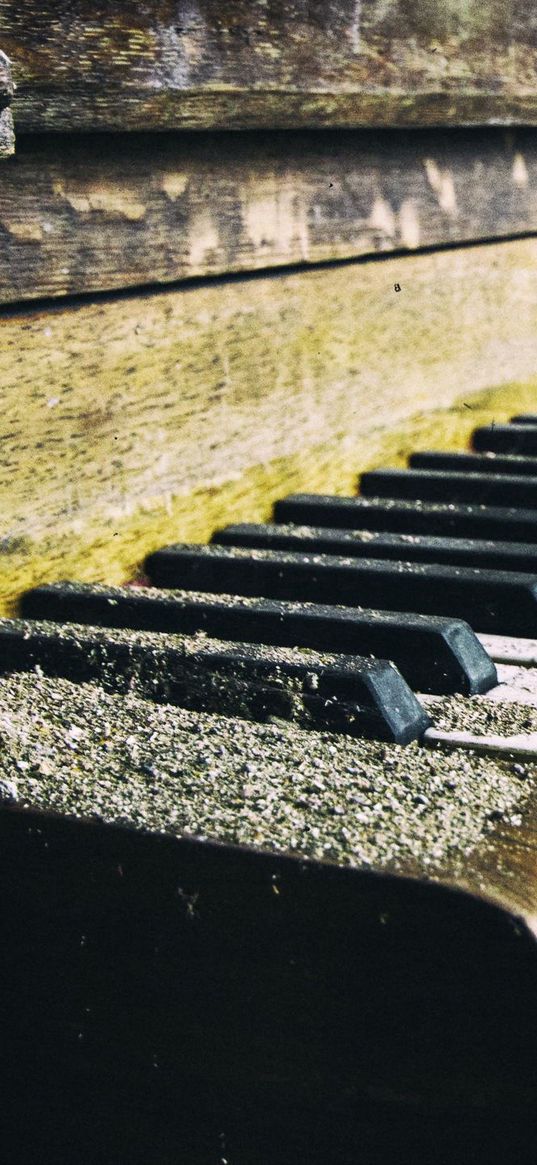 piano, old, dust, keys