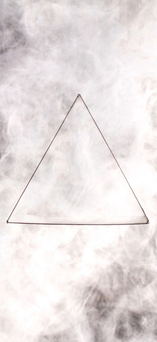 triangle, gray, drawing, smoke