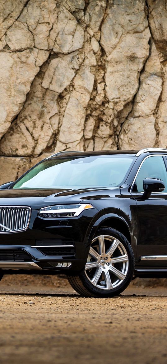 volvo, xc90, awd, black, side view