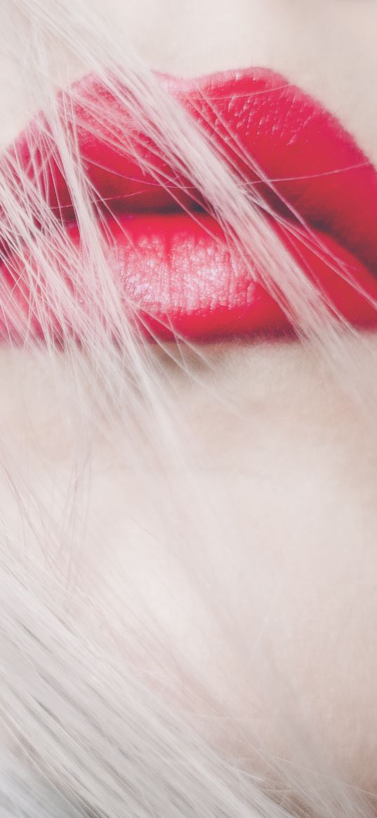 lips, red, lipstick, hair, blonde