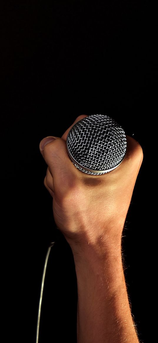 microphone, arm, black background