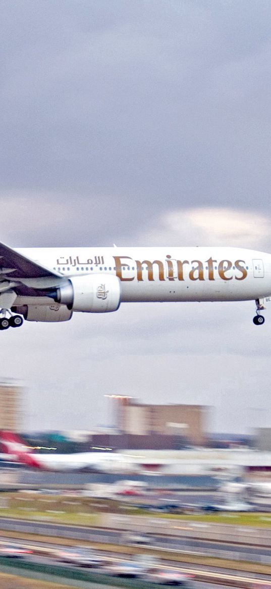 emirates, boeing, aircraft, flying, sky