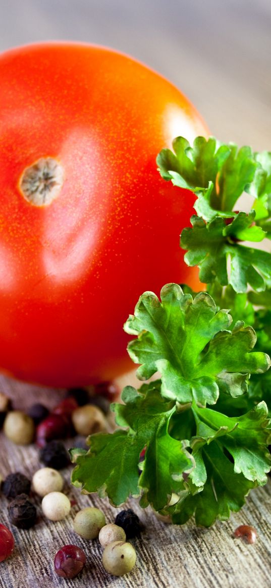 tomato, pepper, parsley