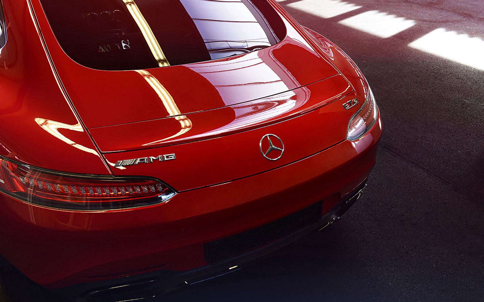 mercedes-benz, amg, red, rear view