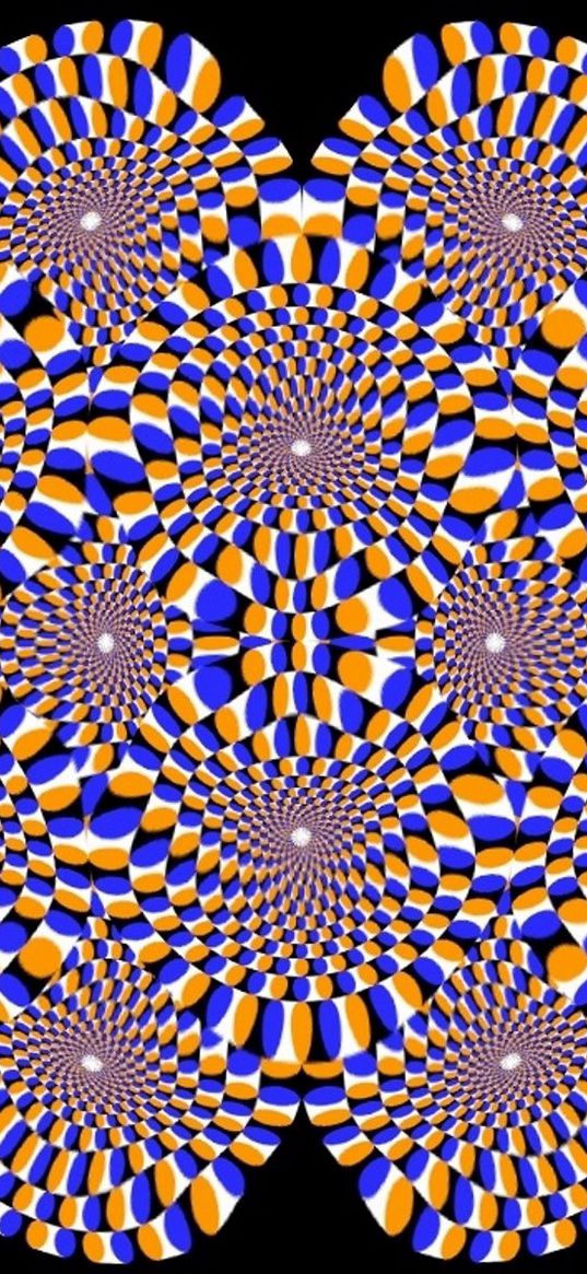 optical illusion, rotation, dipping, circles