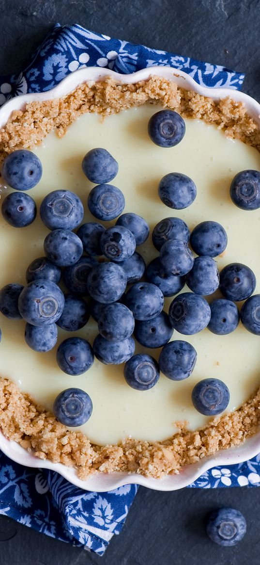 cake, pastry, blueberry, berries