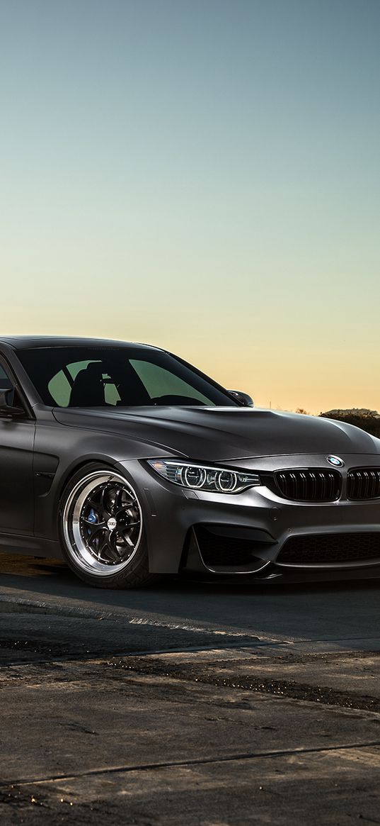 bmw, m3, f80, gray, side view