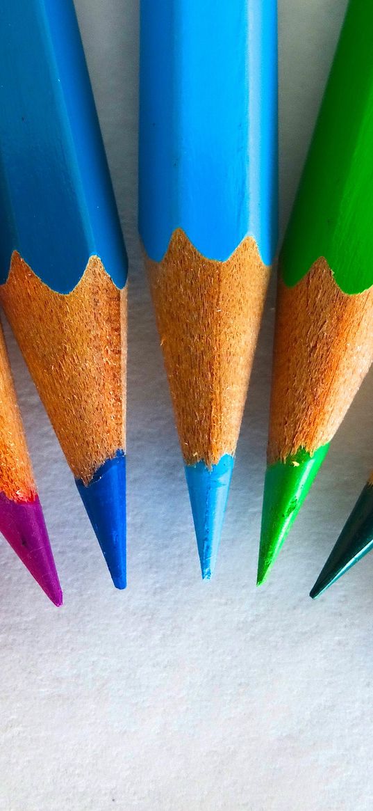 colored pencils, sharpened, rainbow