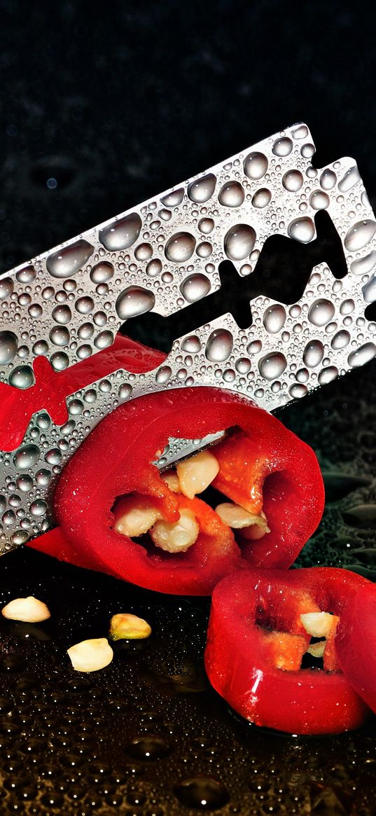 pepper, chilli, blade, drops