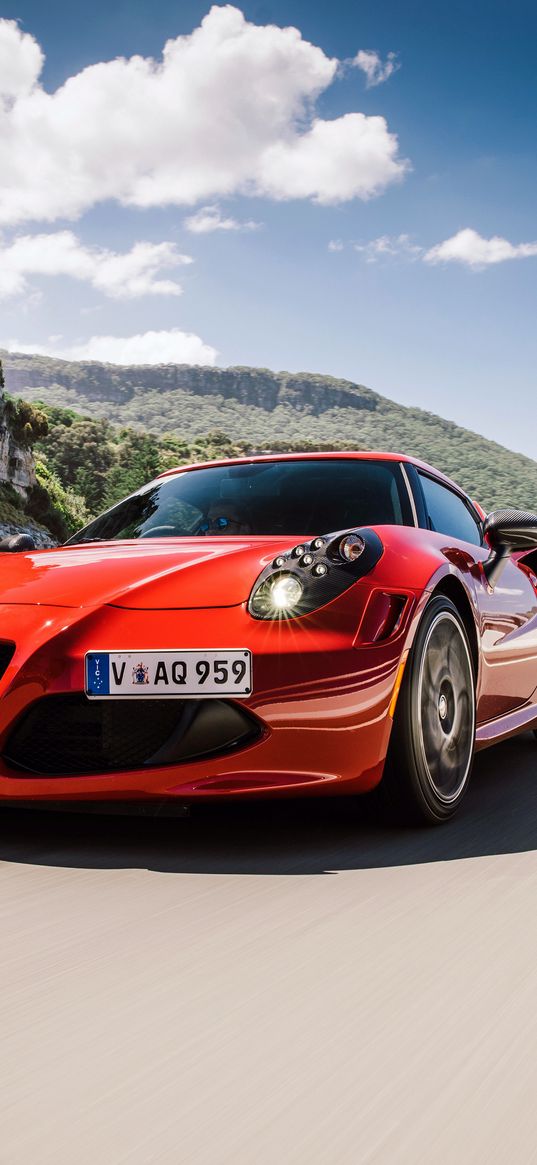 alfa romeo, 4c, au-spec, red, front view