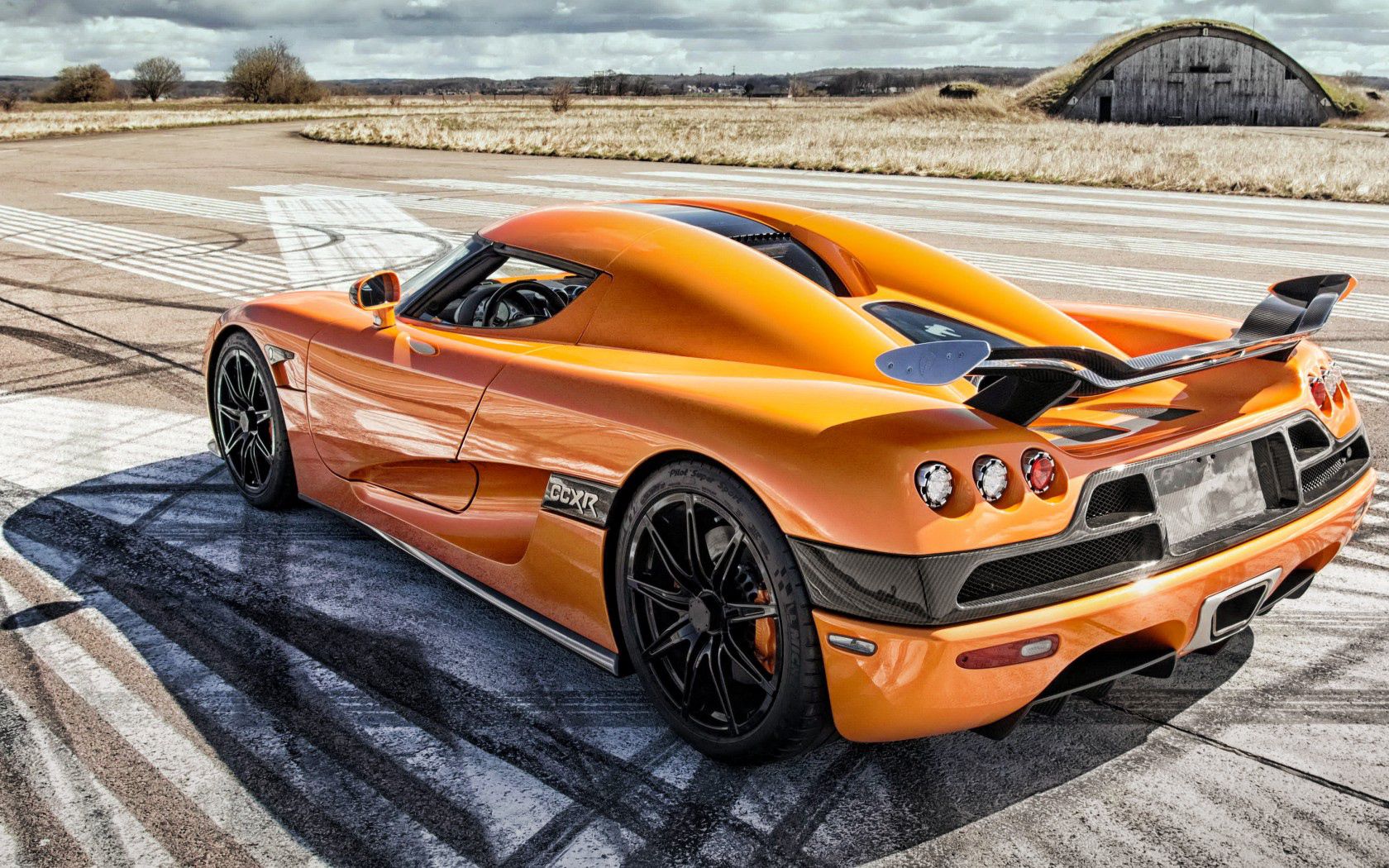 koenigsegg, ccxr, orange, side view