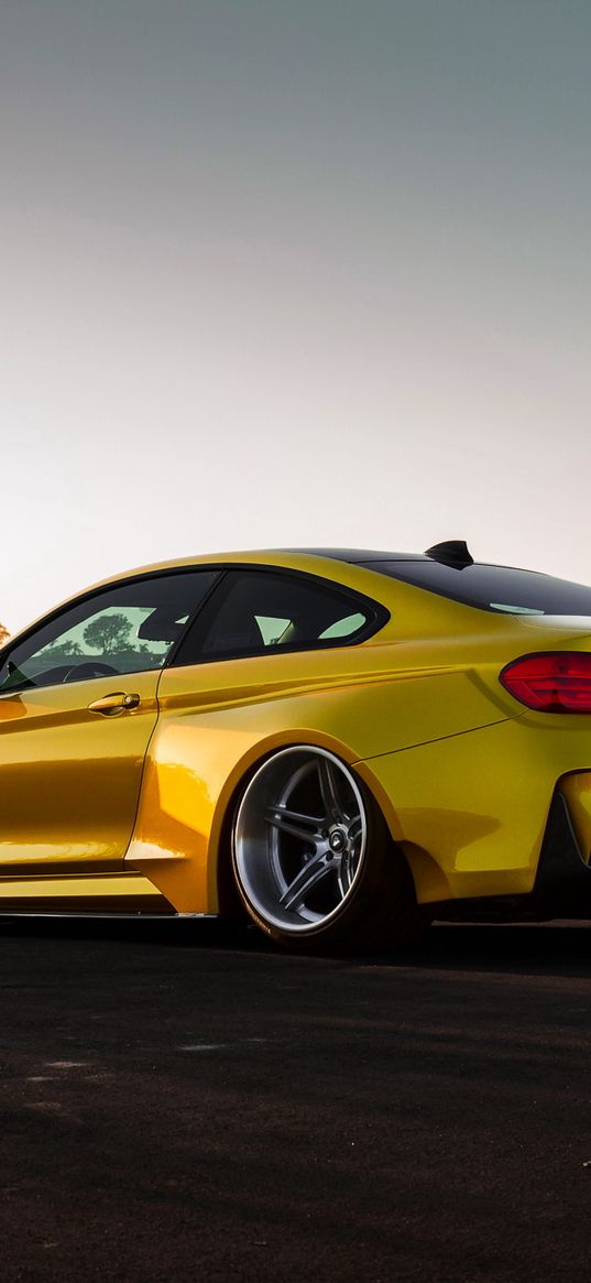 bmw, m4, vorsteiner, gtrs4, golden, side view