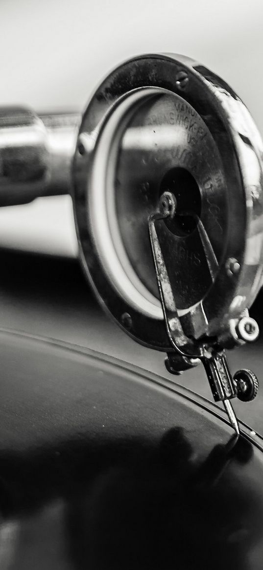 vinyl player, music, bw