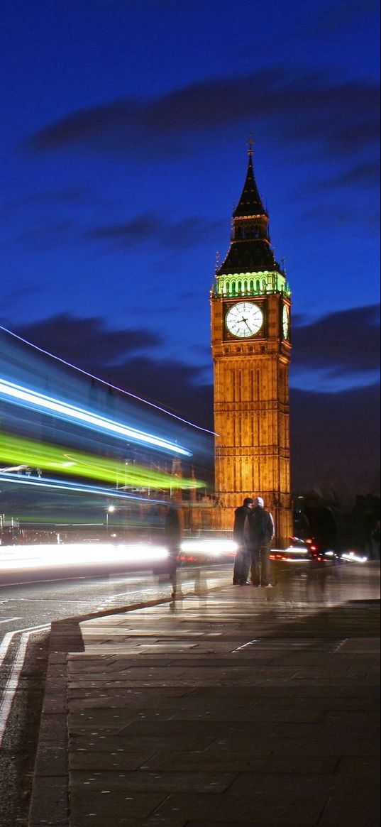 london, road, city, traffic, clock