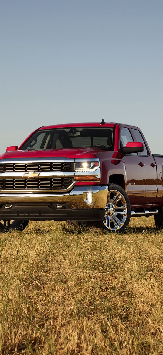 chevrolet, silverado, double cab, front view