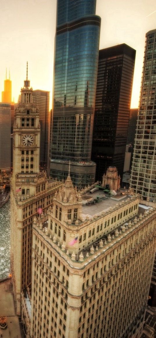 london, top view, building, clock, bridge, river, hdr