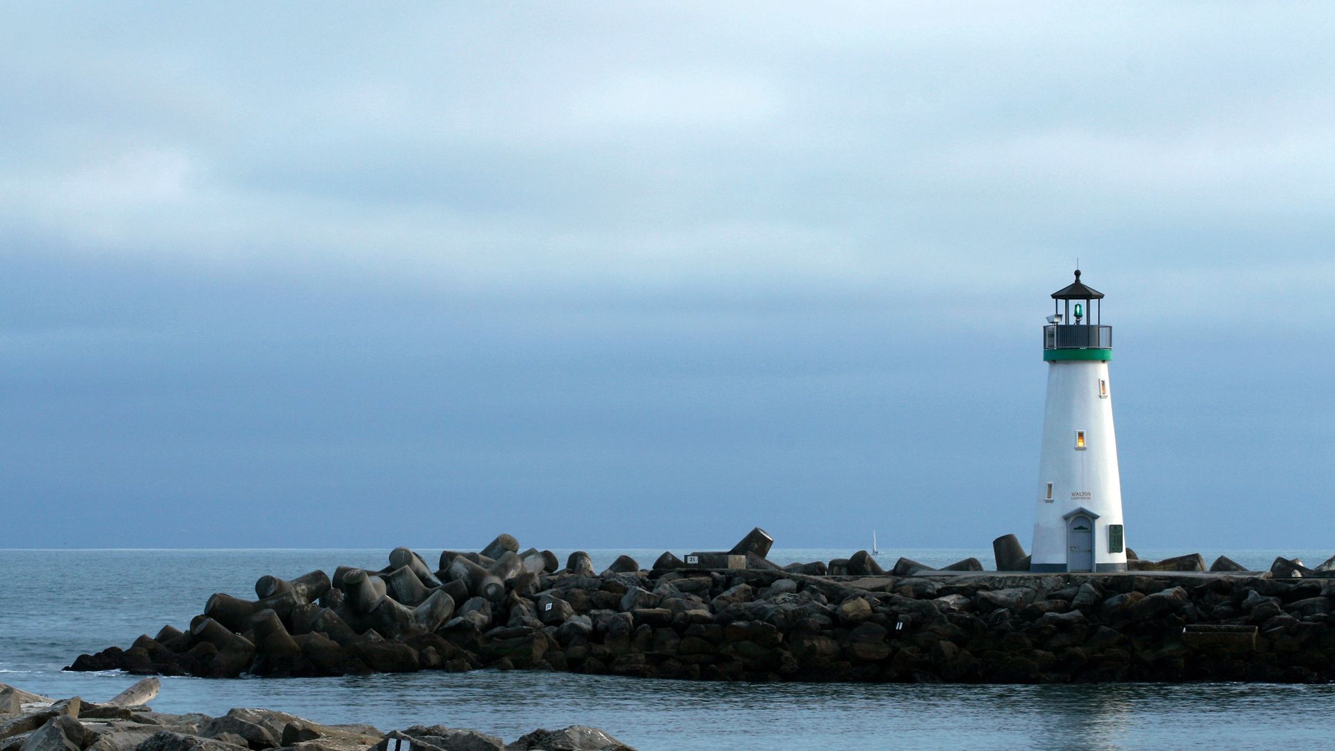 lighthouse, beach, sky, country, grass, river