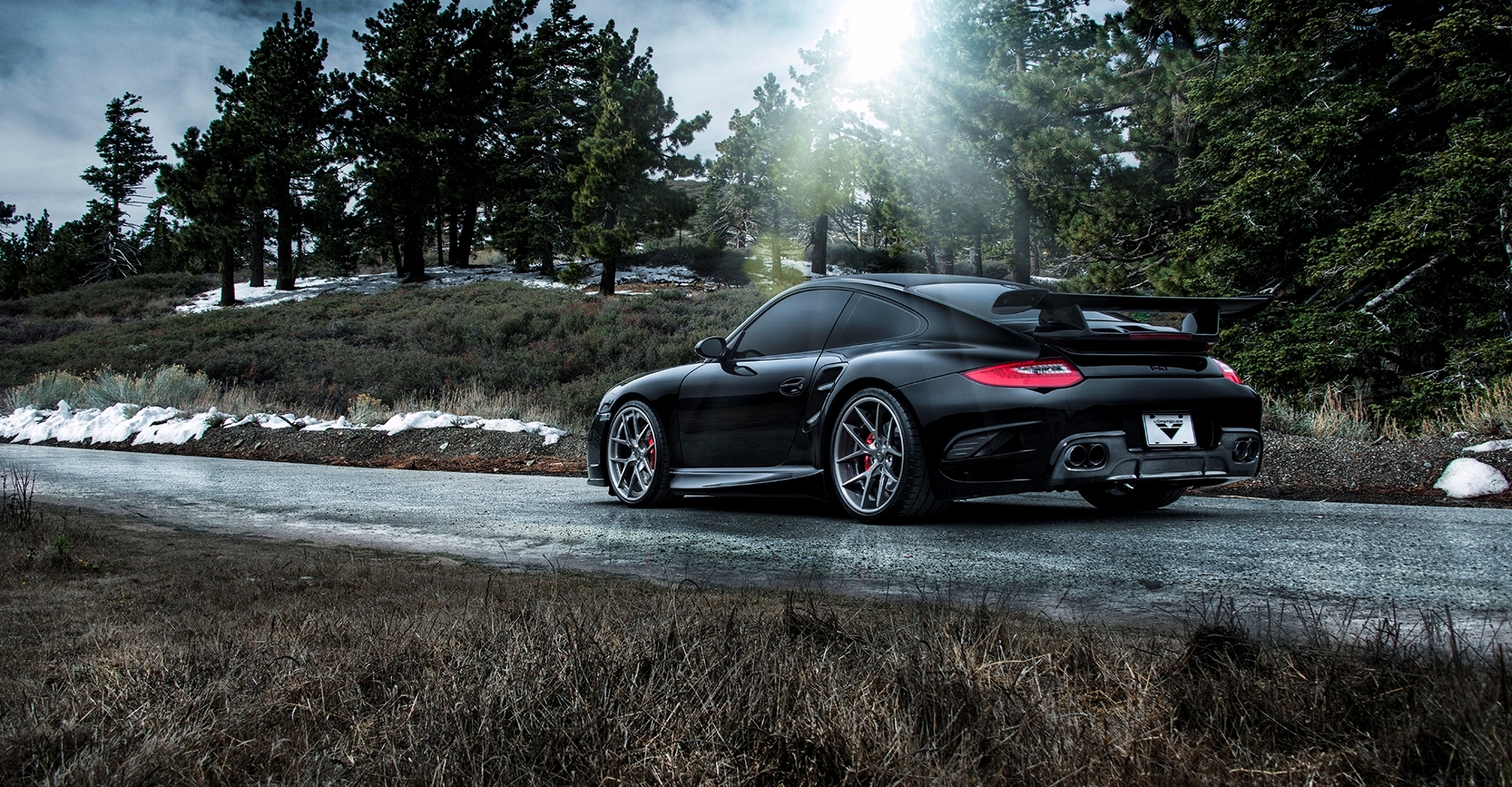 porsche, 911, carrera, turbo, side view, black