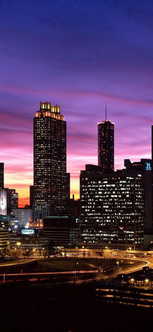 city, night, buildings, skyscrapers, city lights