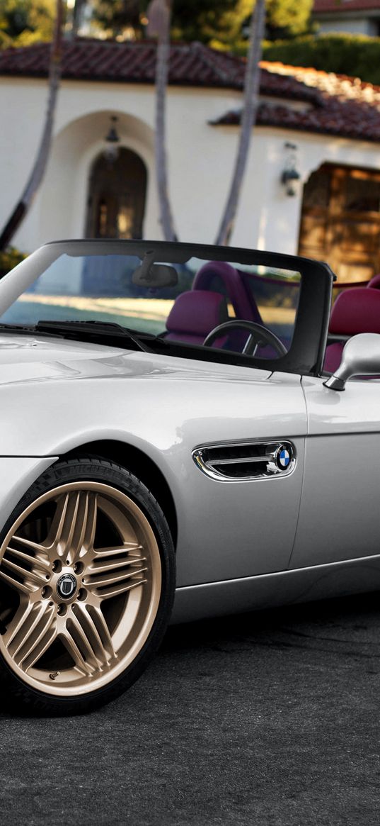 bmw, z8, e52, silver, convertible, side view