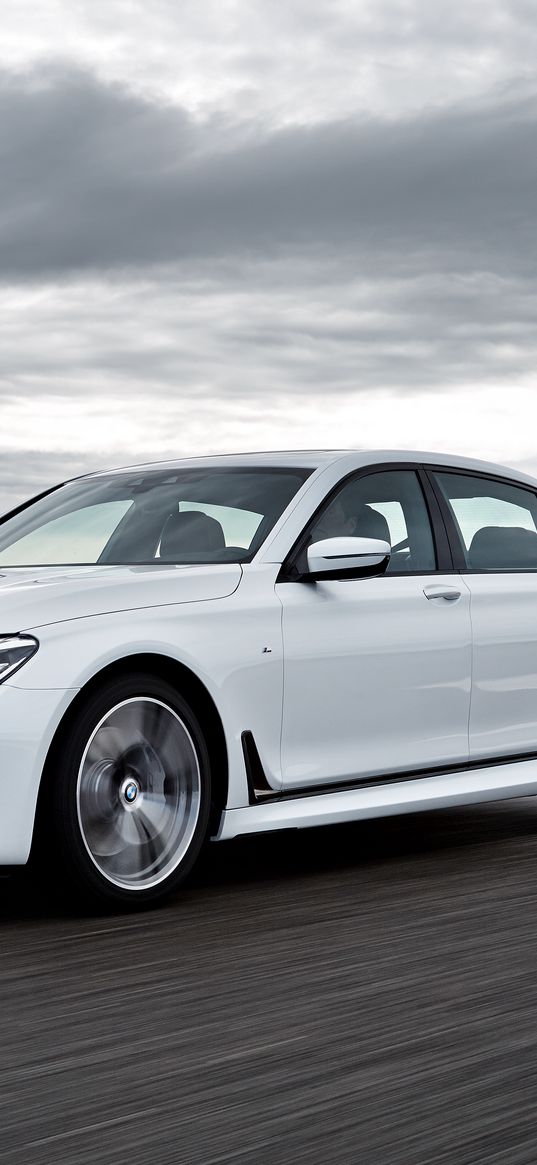 bmw, 750li, white, side view