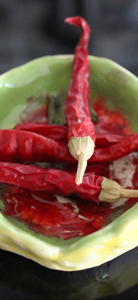 pepper, chilli, dried, plate