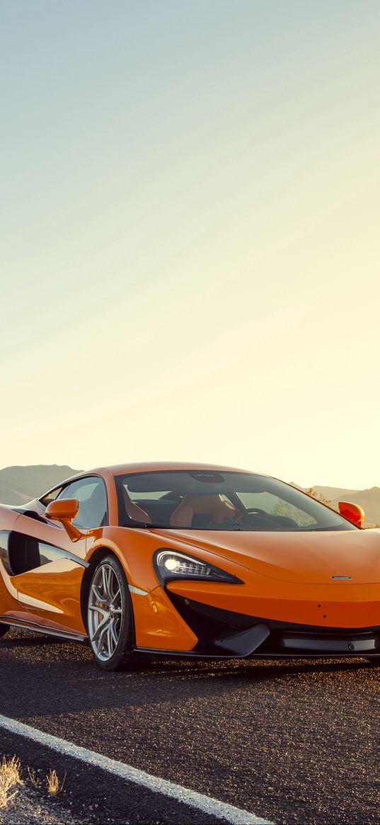 mclaren, 570s, orange, side view