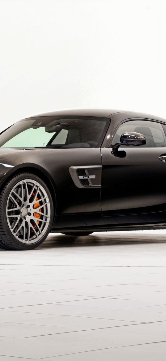 brabus, amg, mercedes-benz, gt s, c190, black, side view