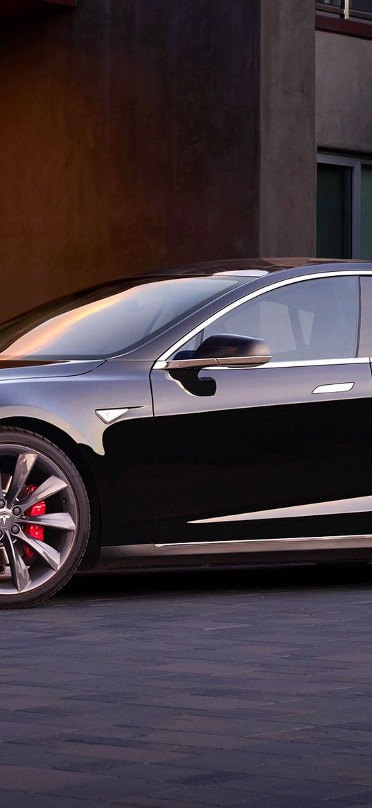 tesla model s, tesla motors, side view