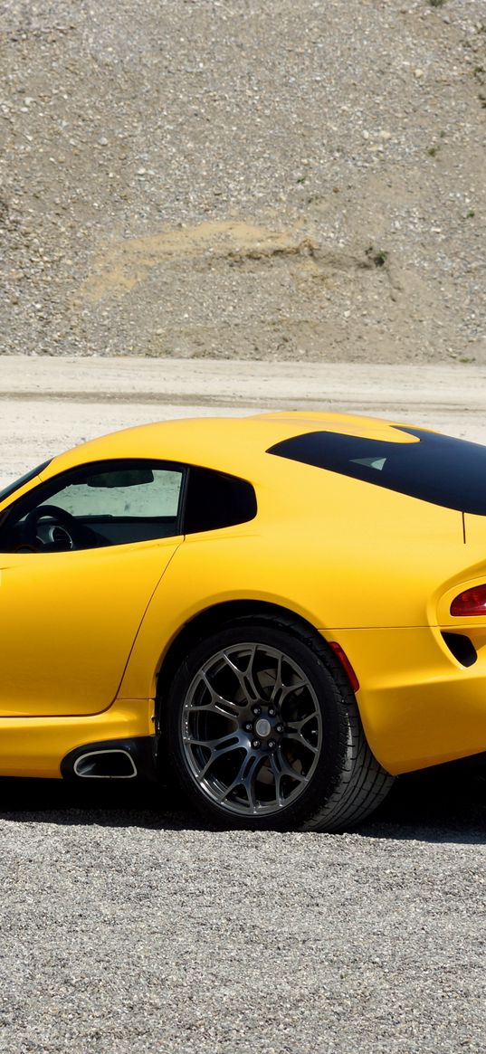 geiger, dodge, srt, viper, yellow, side view