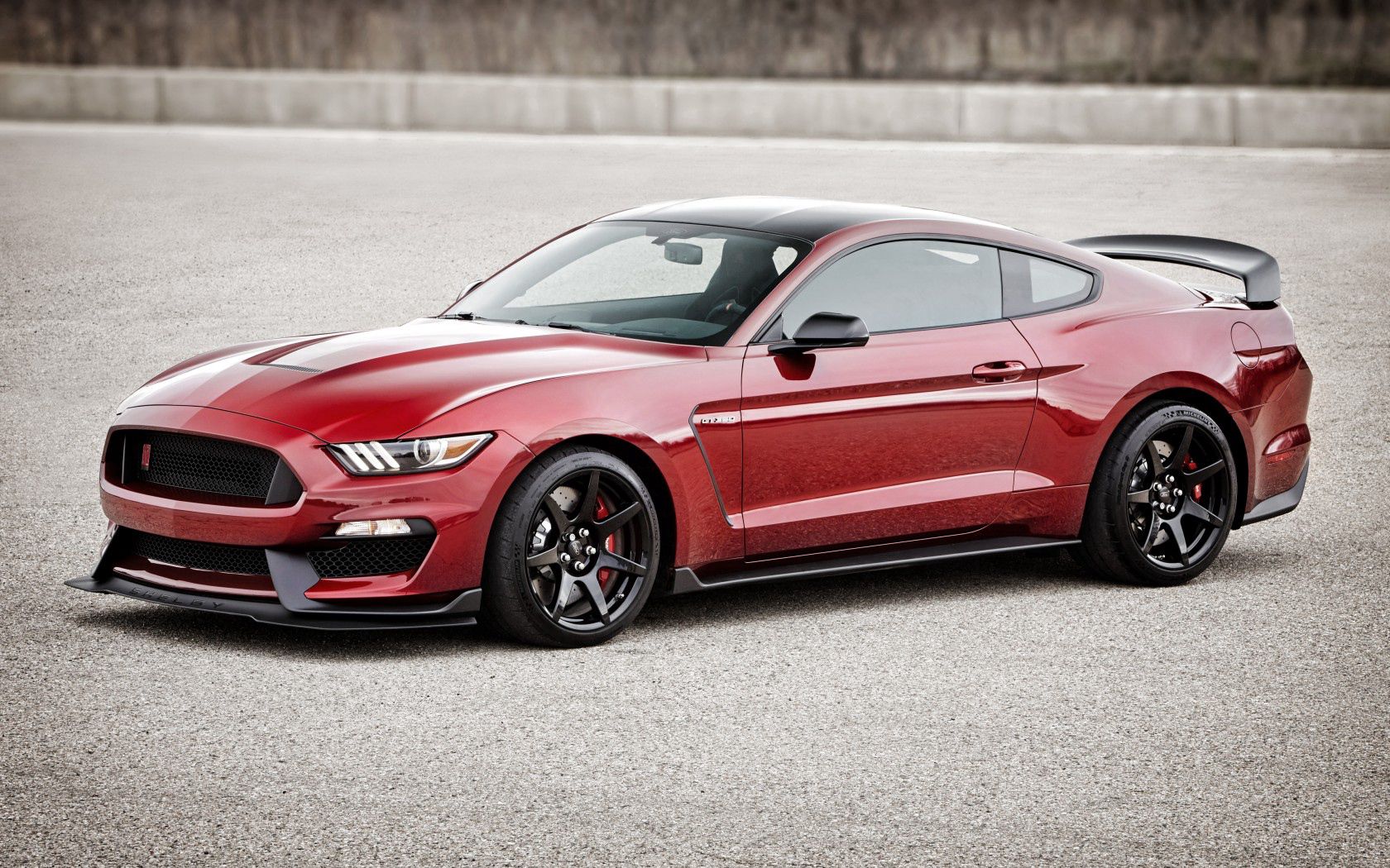 ford mustang, gt350r, shelby, red, side view