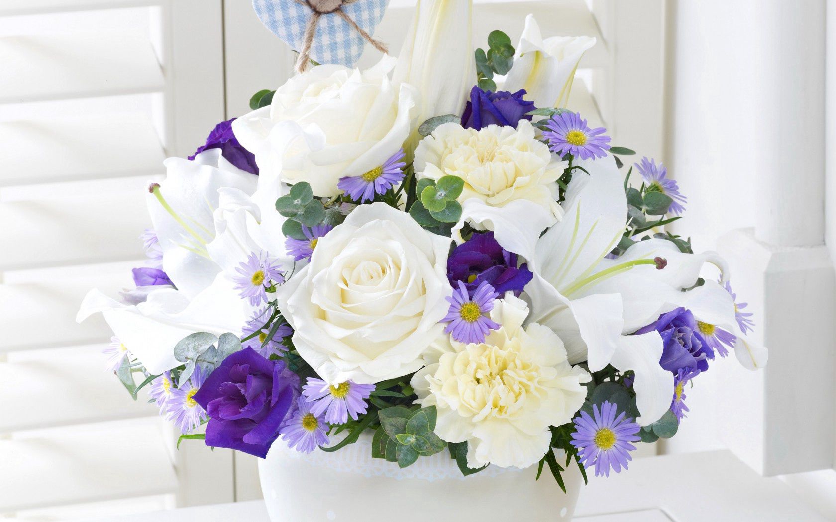 eustoma, lily, flowers, bouquet